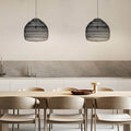 15.7"/19.7" Rattan Woven Dome Pendant Light - Bohemian Ceiling Fixture