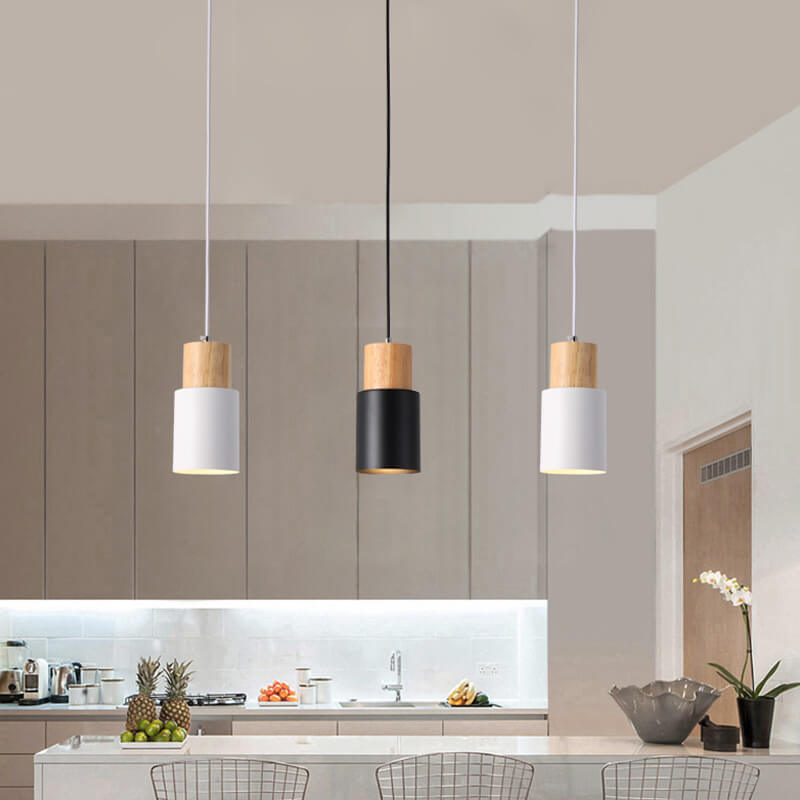 Nordic Macaron LED Pendant Light - Aluminum Cylinder Design, Modern Single Light Fixture