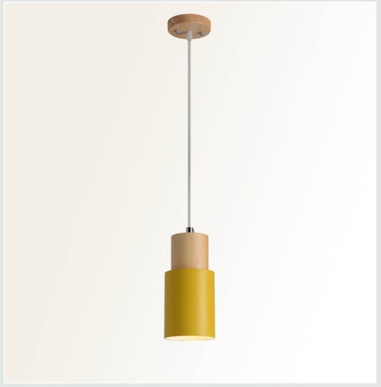 Nordic Macaron LED Pendant Light - Aluminum Cylinder Design, Modern Single Light Fixture