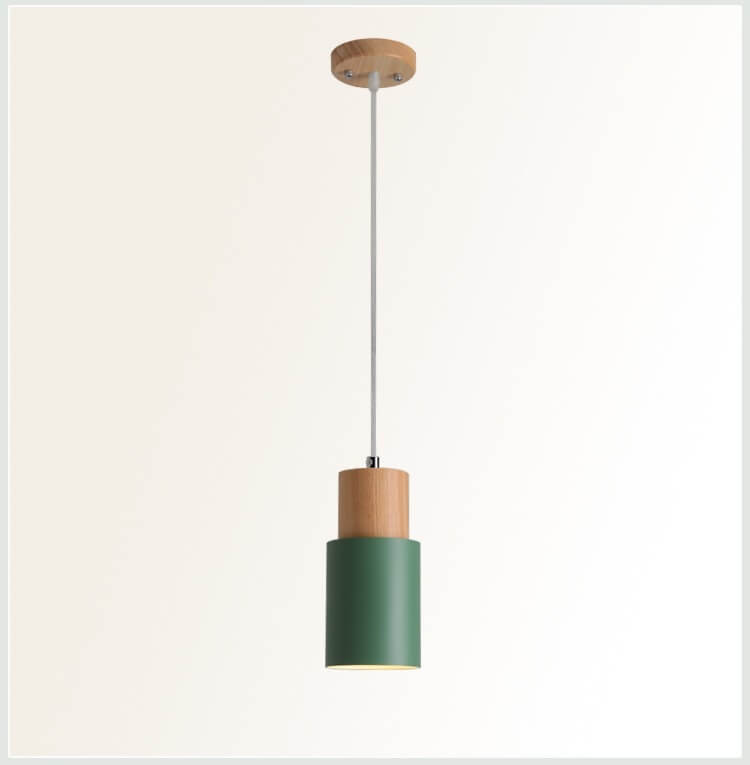 Nordic Macaron LED Pendant Light - Aluminum Cylinder Design, Modern Single Light Fixture