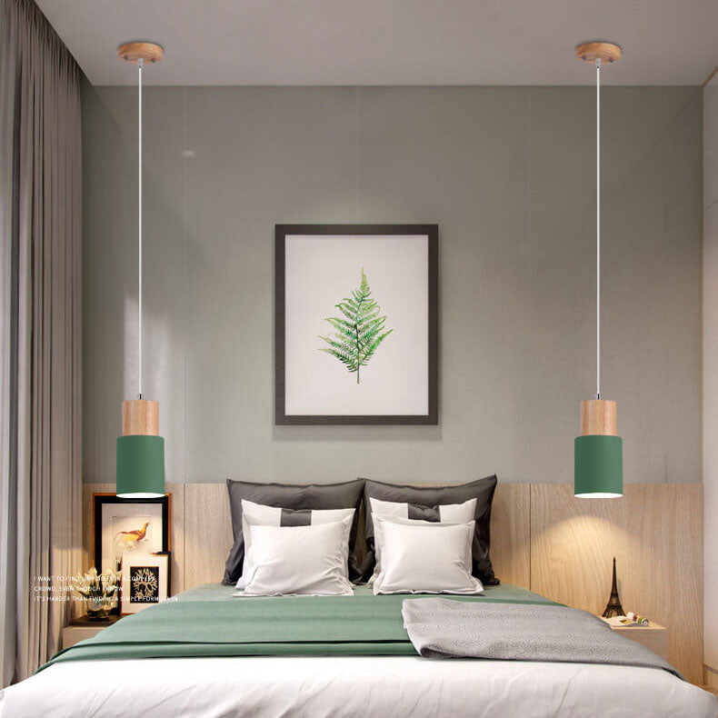 Nordic Macaron Cylinder LED Pendant Light - Modern Aluminum 1-Light Fixture