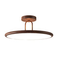 Wood Grain Round Semi Flush Mount Ceiling Light 15.7x19.7 in | Rustic Ceiling Fixture | Modern Home Lighting | Energy-Saving LED Design