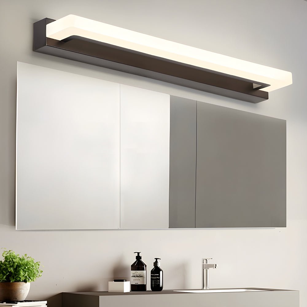 15.74" Linear LED Vanity Light Black Bathroom Fixture, Modern Mesh Light Filter, Energy-Efficient Wall Sconce, Stylish Bathroom Lighting, Contemporary Home Décor, Adjustable Brightness, Easy Installation, Sleek Design for Vanity Mirror, Ideal for Powder R