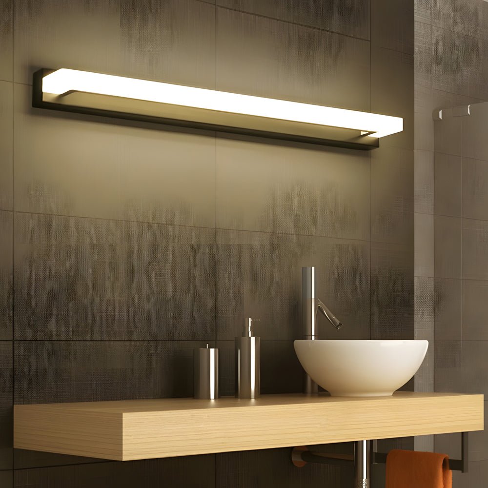 15.74" Linear LED Vanity Light Black Bathroom Fixture, Modern Mesh Light Filter, Energy-Efficient Wall Sconce, Stylish Bathroom Lighting, Contemporary Home Décor, Adjustable Brightness, Easy Installation, Sleek Design for Vanity Mirror, Ideal for Powder R