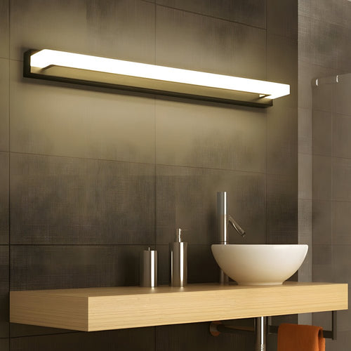 15.74" Linear LED Vanity Light Black Bathroom Fixture, Modern Mesh Light Filter, Energy-Efficient Wall Sconce, Stylish Bathroom Lighting, Contemporary Home Décor, Adjustable Brightness, Easy Installation, Sleek Design for Vanity Mirror, Ideal for Powder R