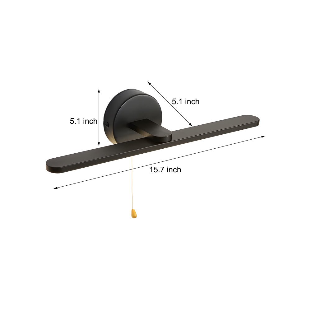15.74'' Modern LED Linear Vanity Lights with Pull Rope Switch - Bathroom Lighting Fixture in Black and Bronze Finish, Stylish Wall Lighting for Bathrooms, Energy Efficient LED, Contemporary Design, Easy Installation, Bright Illumination, Elegant Home Deco