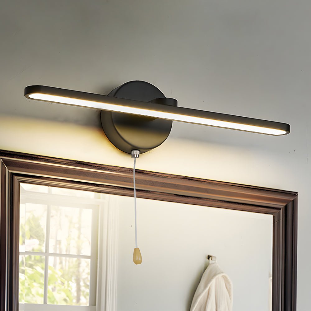 15.74'' Modern LED Linear Vanity Lights with Pull Rope Switch - Bathroom Lighting Fixture in Black and Bronze Finish, Stylish Wall Lighting for Bathrooms, Energy Efficient LED, Contemporary Design, Easy Installation, Bright Illumination, Elegant Home Deco