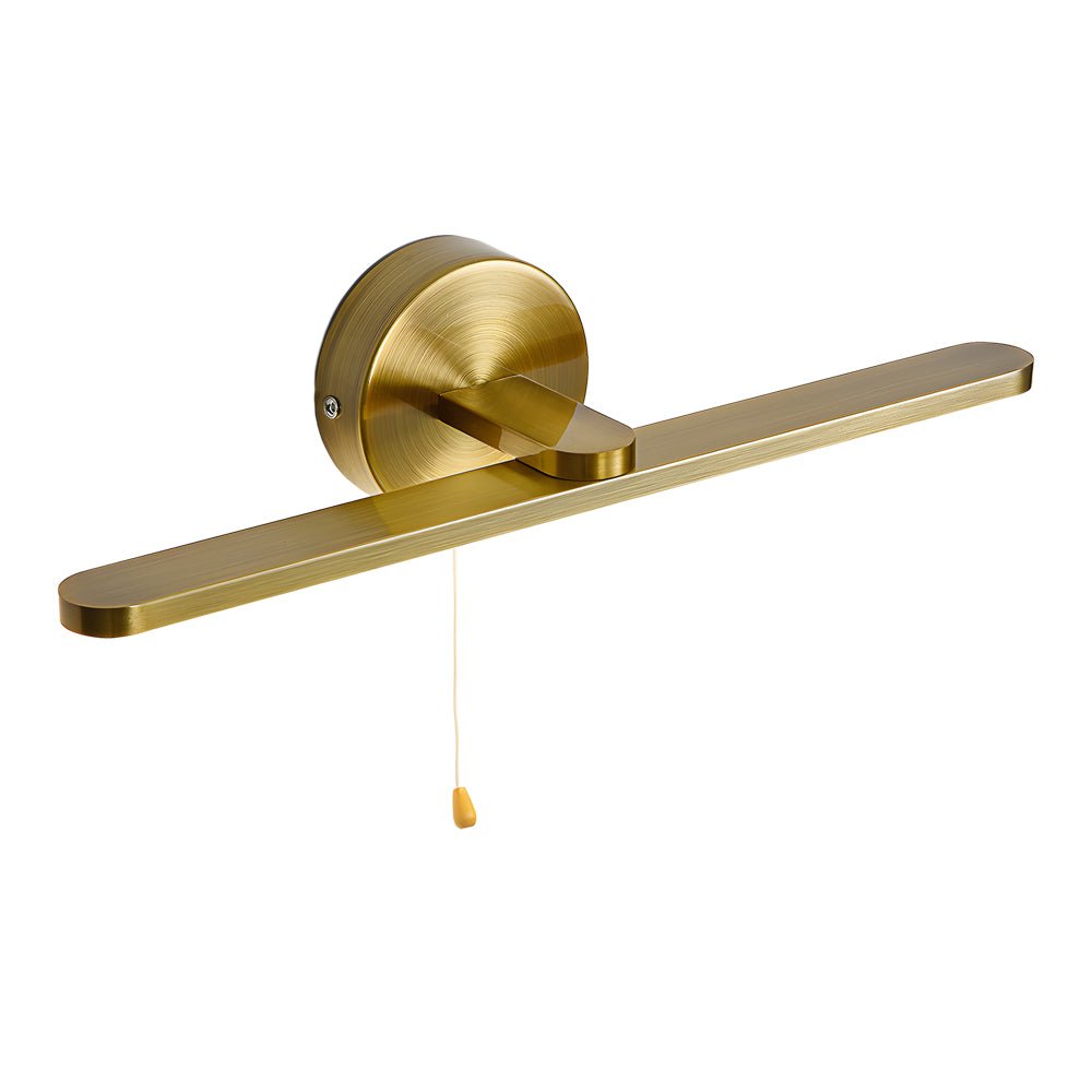 15.74'' Modern LED Linear Vanity Lights with Pull Rope Switch - Bathroom Lighting Fixture in Black and Bronze Finish, Stylish Wall Lighting for Bathrooms, Energy Efficient LED, Contemporary Design, Easy Installation, Bright Illumination, Elegant Home Deco