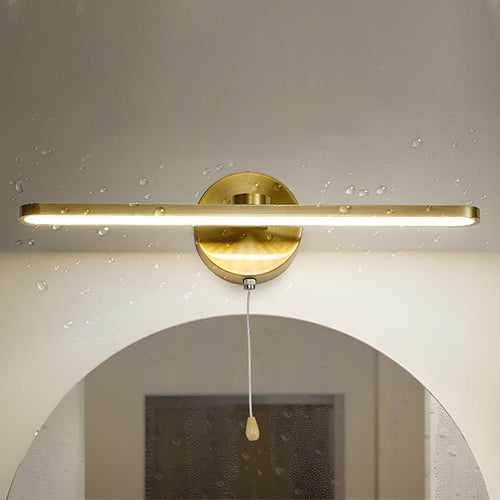 15.74'' Modern LED Linear Vanity Lights with Pull Rope Switch - Bathroom Lighting Fixture in Black and Bronze Finish, Stylish Wall Lighting for Bathrooms, Energy Efficient LED, Contemporary Design, Easy Installation, Bright Illumination, Elegant Home Deco
