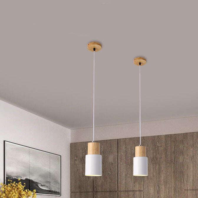 Nordic Macaron Cylinder LED Pendant Light - Modern Aluminum 1-Light Fixture