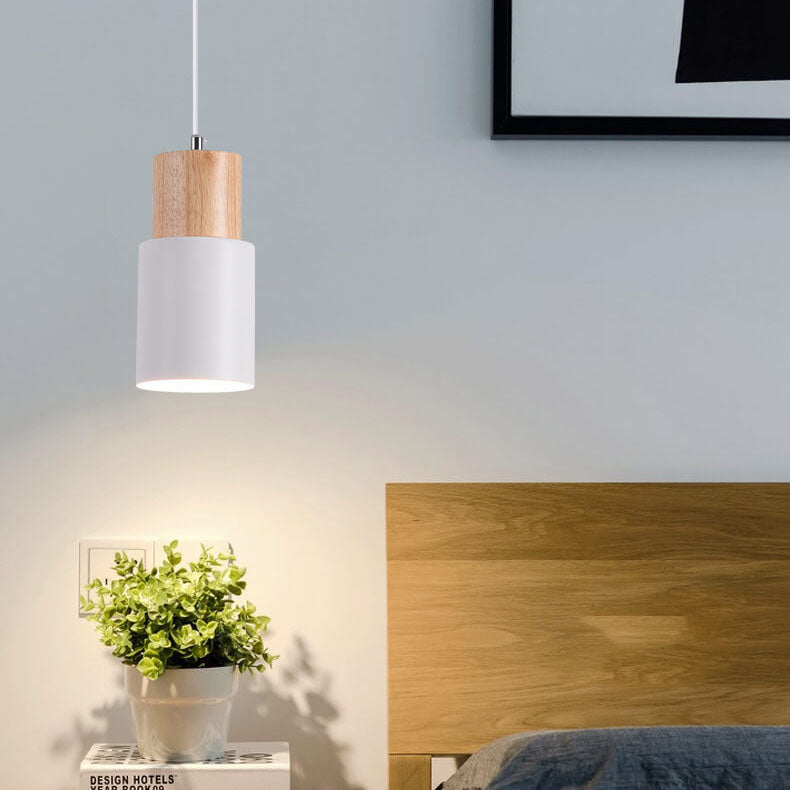 Nordic Macaron LED Pendant Light - Aluminum Cylinder Design, Modern Single Light Fixture