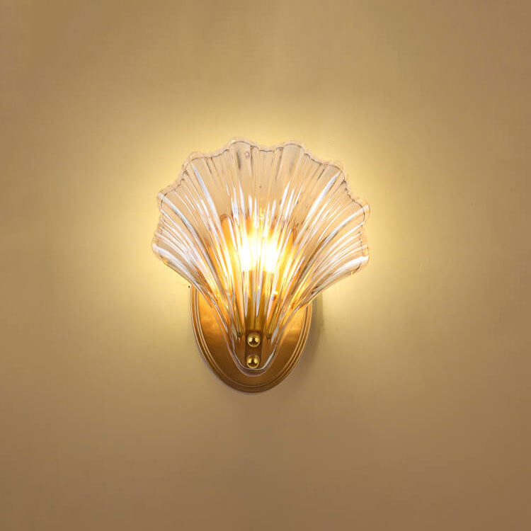 Creative Glass Shell Wall Sconce - 1-Light Lantern Style Lamp, Modern Interior Lighting, Unique Design, Home Decor Accent, Elegant Wall Fixture