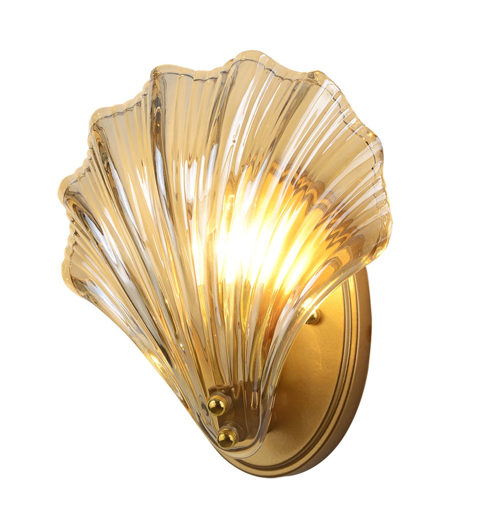 Creative Glass Shell Wall Sconce - 1-Light Lantern Style Lamp, Modern Interior Lighting, Unique Design, Home Decor Accent, Elegant Wall Fixture