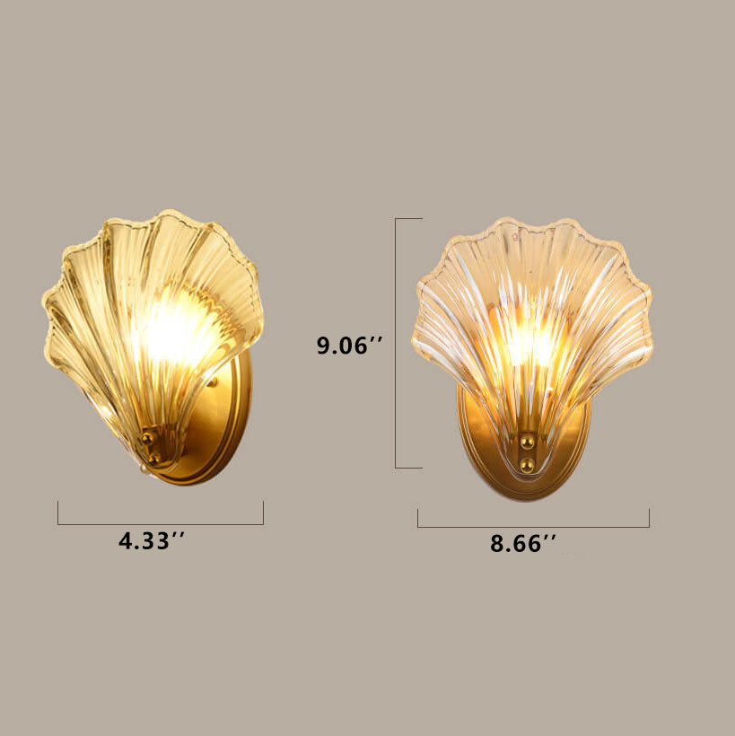 Creative Glass Shell Wall Sconce - 1-Light Lantern Style Lamp, Modern Interior Lighting, Unique Design, Home Decor Accent, Elegant Wall Fixture