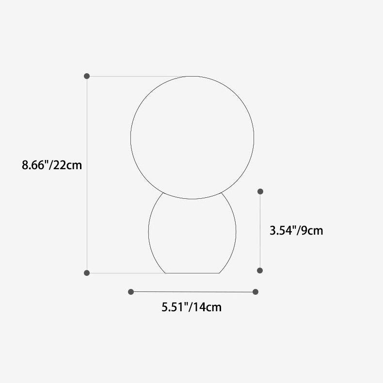 Contemporary Scandinavian Orb Glass Table Lamp - Wood Base 1-Light for Bedroom