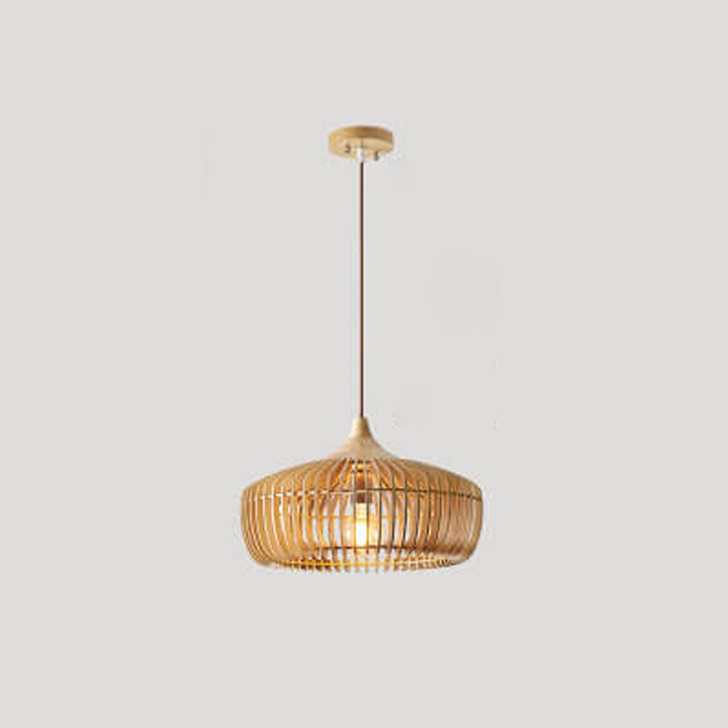 Nordic Vintage Wooden Dome Pendant Light - 1-Light Hanging Fixture for Home Decor
