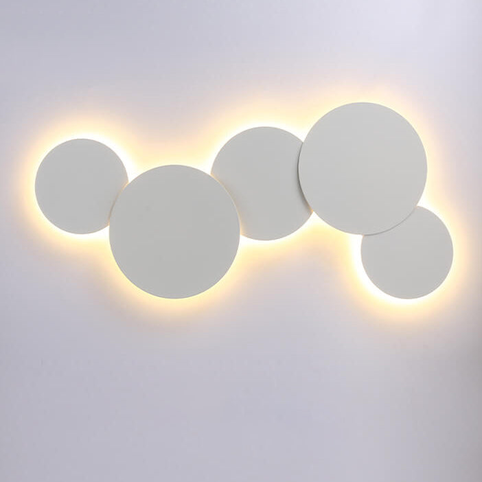 Modern Minimalist Round Eclipse Iron LED Wall Sconce Lamp for Living Room Lighting