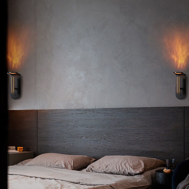 Industrial Adjustable LED Wall Sconce - Rotatable Flame Light Shadow Lamp