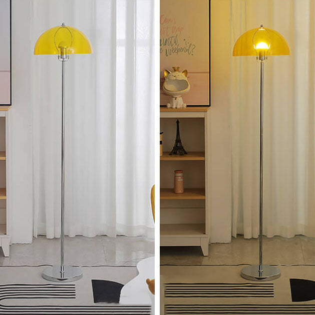 Nordic Vintage Acrylic Dome Floor Lamp - 1-Light Standing Design