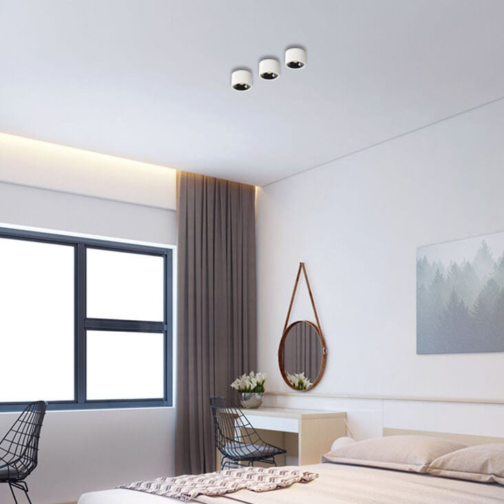 Modern Minimalist Aluminum Round LED Flush Mount Spotlight for Living Room