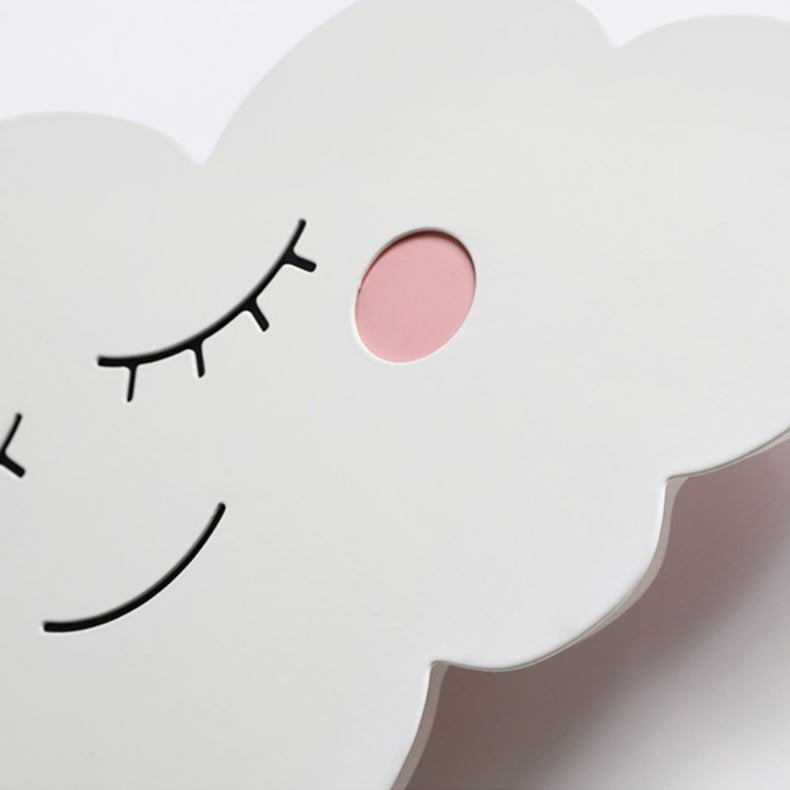 Contemporary Creative Cartoon Smiley Cloud Iron Acrylic Shade LED Kids Wall Sconce Lamp Bedroom Night Light Decor, Adorable Nursery Lighting, Unique Kids Room Wall Art Fixture, Fun Cloud Design, Soft Glow Ceiling or Wall Mount Light for Toddlers and Child