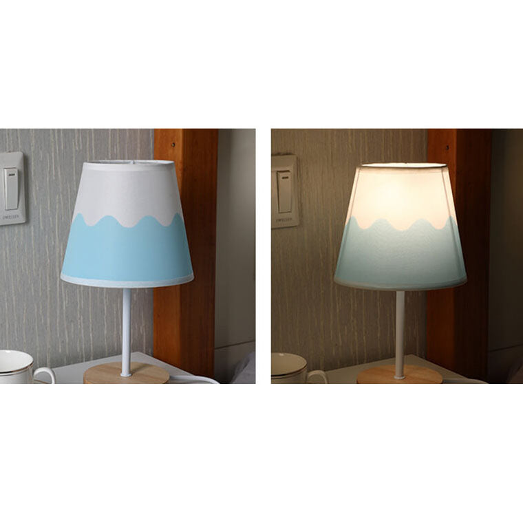 Contemporary Nordic Solid Wood Fabric Cone LED Table Lamp for Living Room Bedroom Modern Minimalist Nightstand Lighting Scandinavian Design Eco-Friendly Decor Stylish Illumination Home Lighting Solutions Plug-in Lamp Adjustable Brightness Trendy Accent La