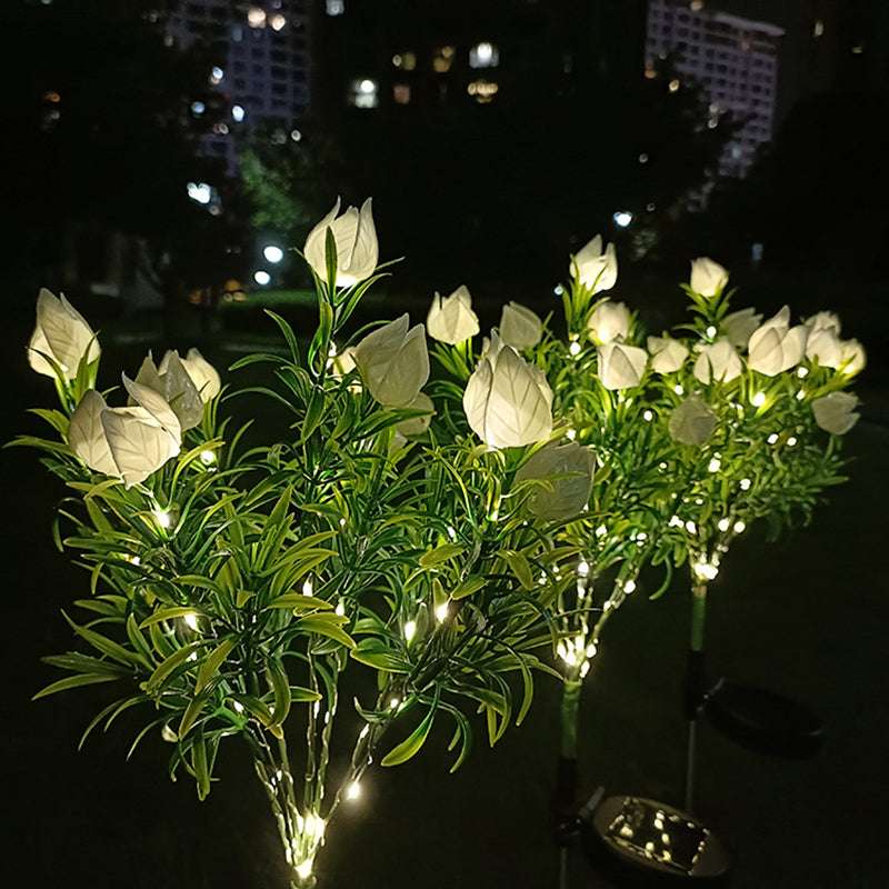 Contemporary Waterproof Imitation Gardenia LED Solar Lawn Light for Outdoor Patio