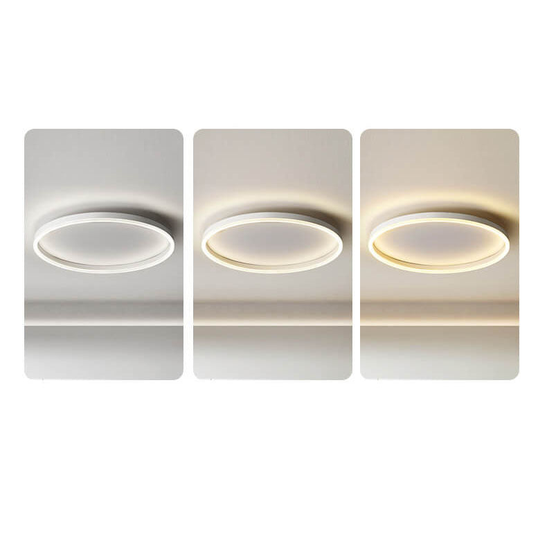 Nordic Minimalist Circle Ring LED Flush Mount Ceiling Light - Iron & Acrylic Design