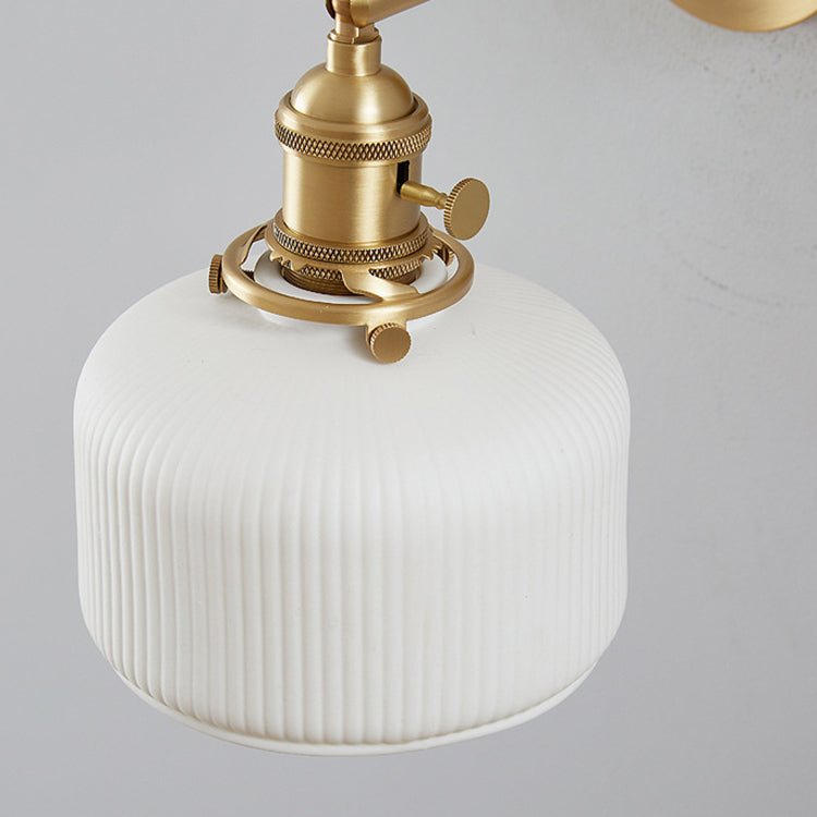 Modern Minimalist Striped Ceramic Wall Sconce Lamp - 1-Light Decorative Fixture