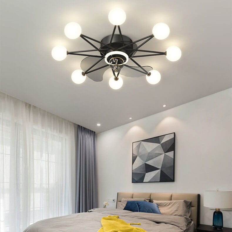 Modern Minimalist Star LED Flush Mount Ceiling Fan Light