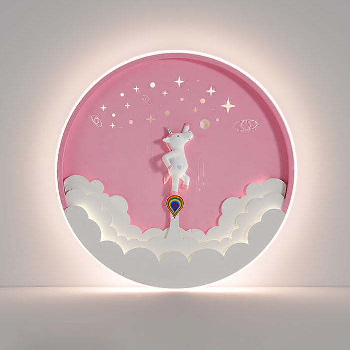 Modern Creative Cartoon Rocket Round LED Kids Flush Mount Ceiling Light - Kids Room Lighting, Cartoon Rocket Design, Flush Mount Ceiling Fixture, Energy-Efficient LED, Nursery Ceiling Light, Playroom Decor, Fun and Whimsical Lighting, Space Theme Room, Ch