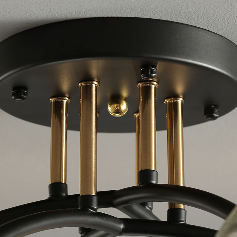 Modern Luxury Iron Glass Magic Bean Semi-Flush Mount Ceiling Light - 4/6/8 Lights for Bedroom