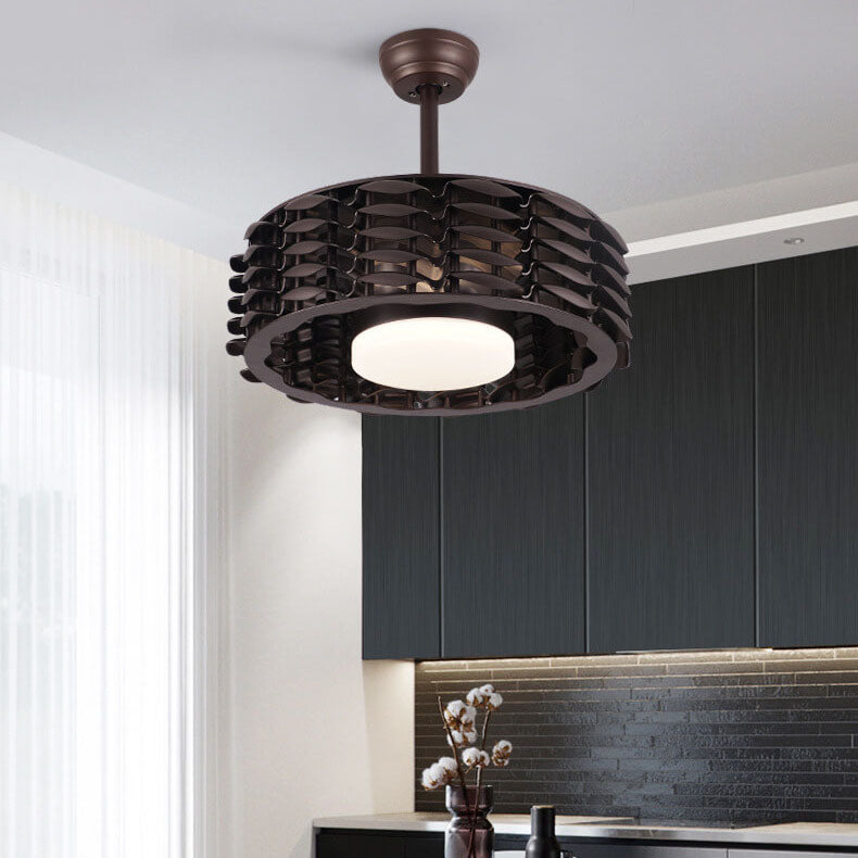 Modern Minimalist Cylinder LED Downrod Ceiling Fan Light
