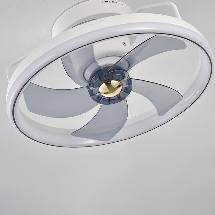 Modern Minimalist LED Ceiling Fan Light - Circle Ring Acrylic Shade Semi-Flush Mount