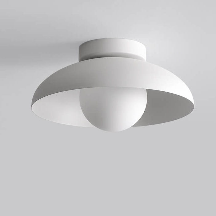 Contemporary Nordic Wabi-Sabi Iron Glass Semi-Flush Mount Light