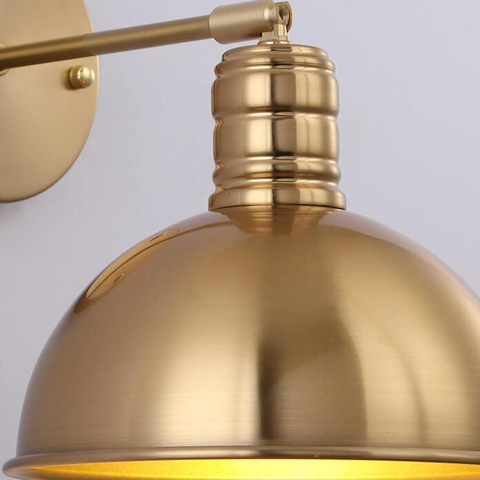 Industrial Iron Brass Cone Wall Sconce Lamp - 1-Light Contemporary Design for Living Room