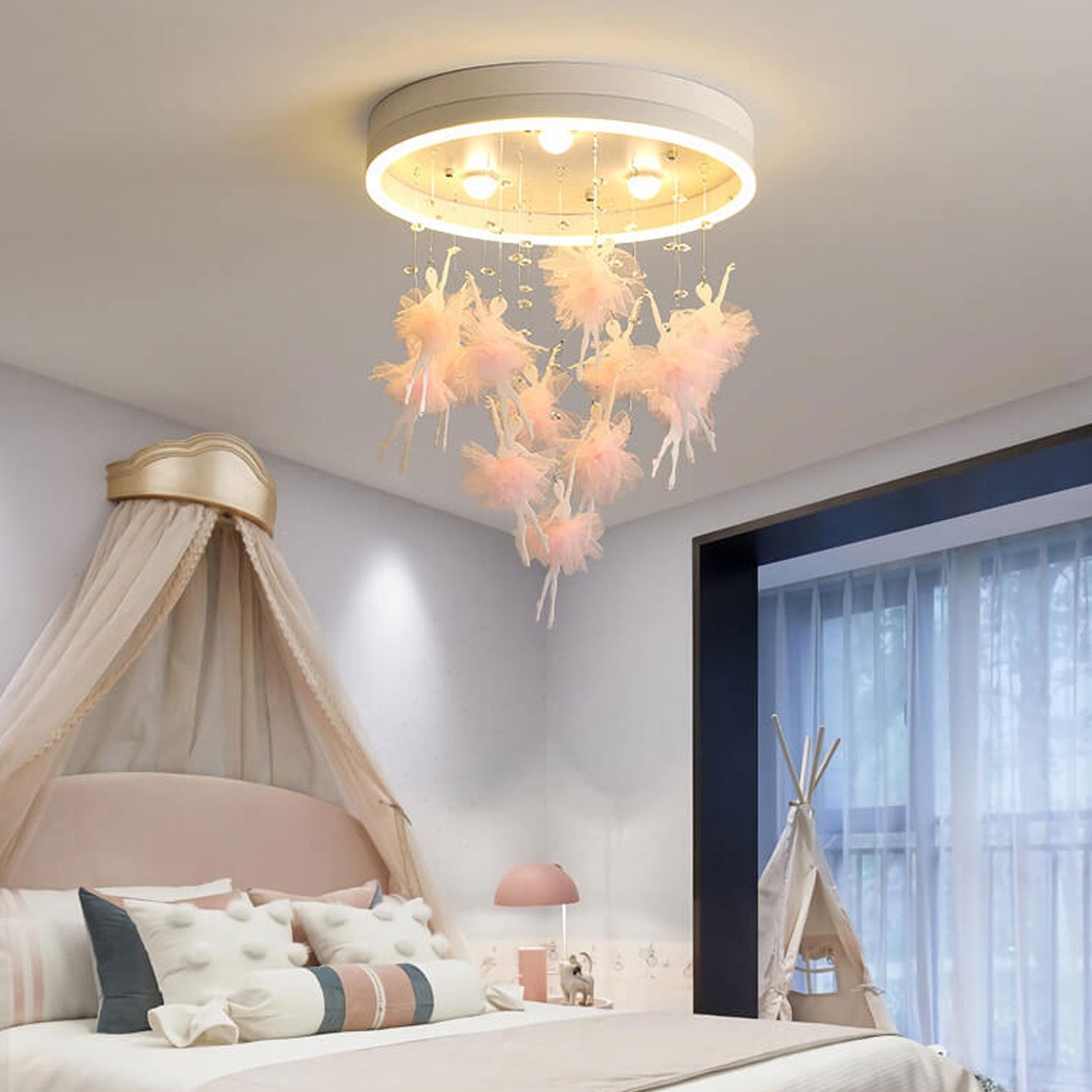 Modern Cartoon Round Bird LED Flush Mount Ceiling Light