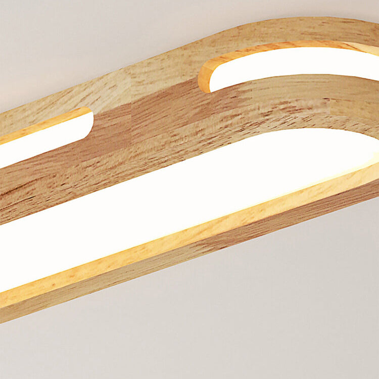 Nordic Minimalist Solid Wood Acrylic LED Flush Mount Ceiling Light