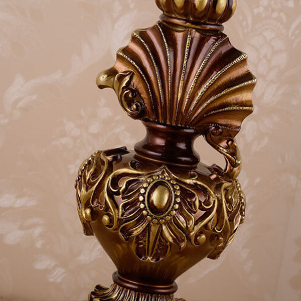 European Vintage Fabric Tassel Resin Table Lamp - 1-Light Court Design