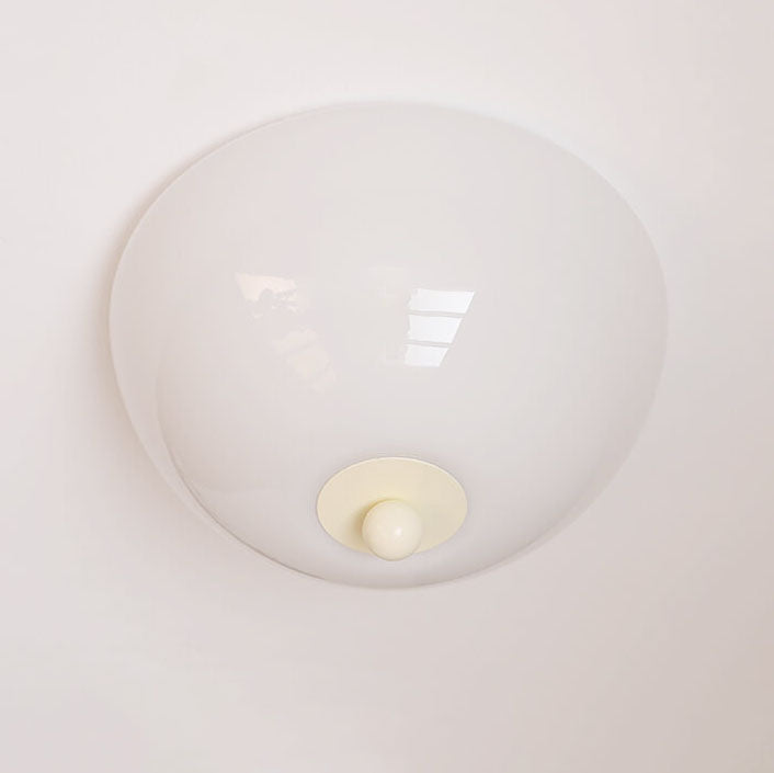 Nordic Minimalist 4-Light Iron Round Glass Shade Flush Mount Ceiling Light