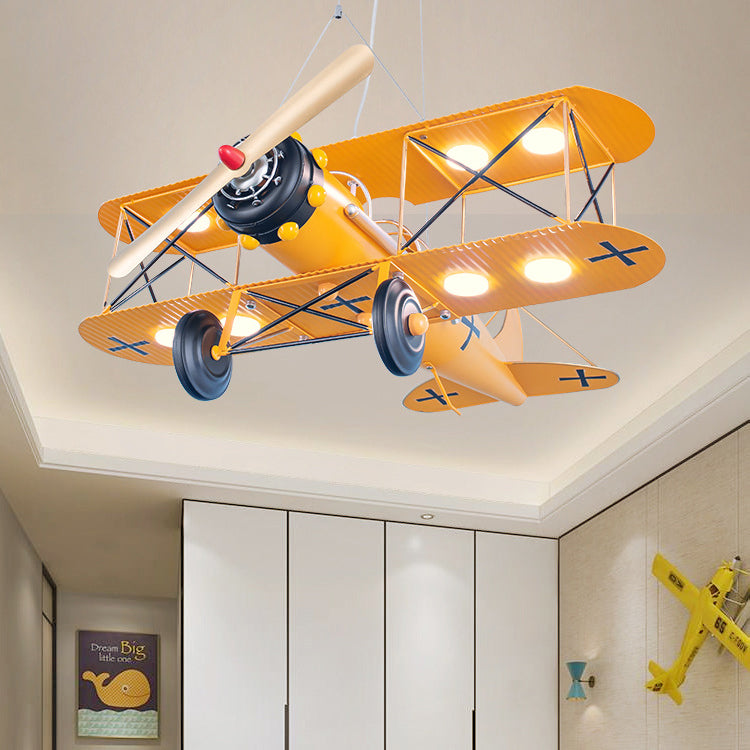 Contemporary Creative Kids Aircraft Hardware Acrylic LED Chandelier for Bedroom – Unique Aviation-Inspired Lighting, Modern Kids Room Decor, Airplane-Themed Light Fixture, Stylish Acrylic Chandelier, Beautiful Children’s Bedroom Lighting, Colorful LED Han