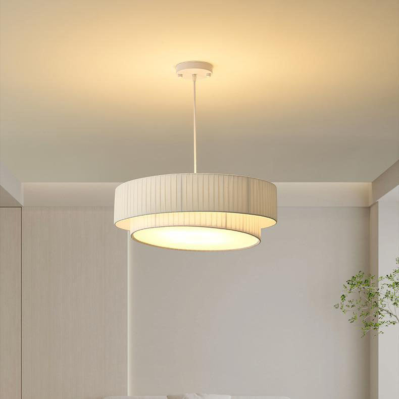 Contemporary Scandinavian Round Iron Acrylic 4/5 Light Pendant for Living Room