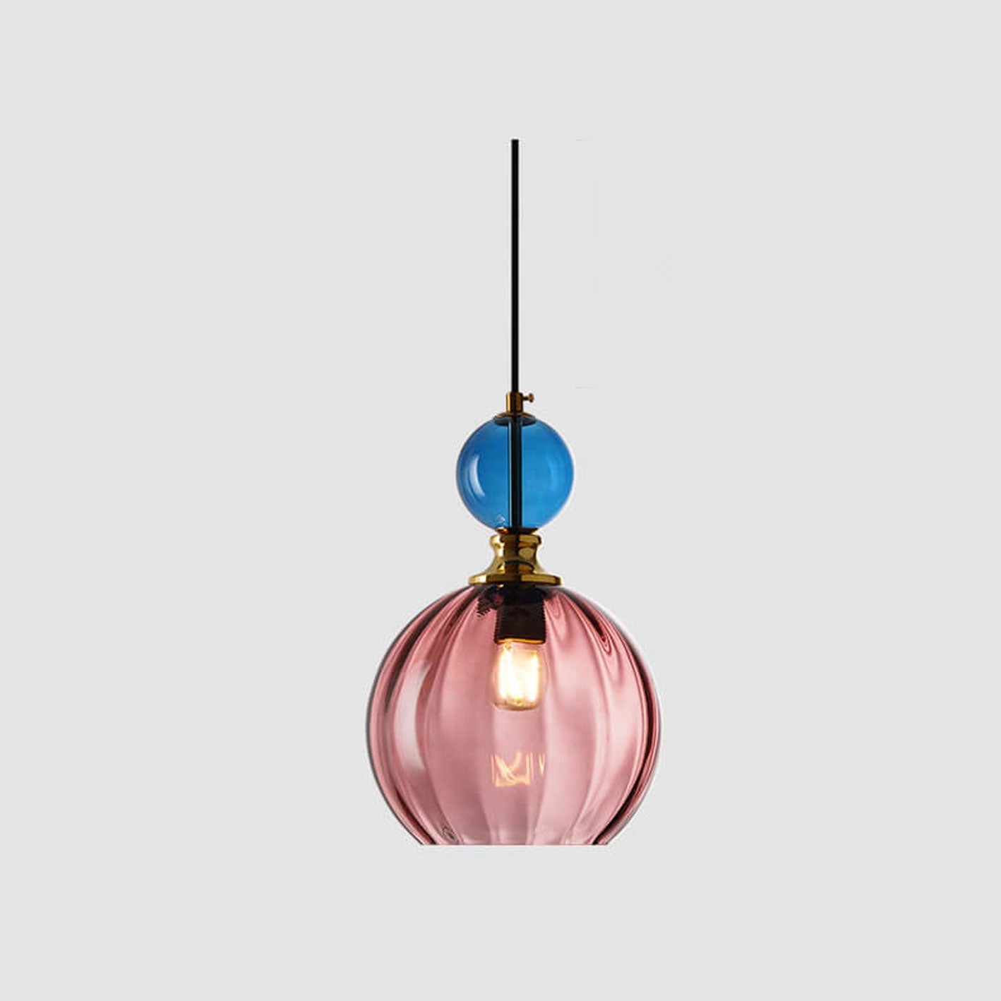 Danish Creative Stripes Round Glass 1/3 Light Chandelier - Modern Lighting Fixture, Unique Design, Home Décor, Elegant Illumination
