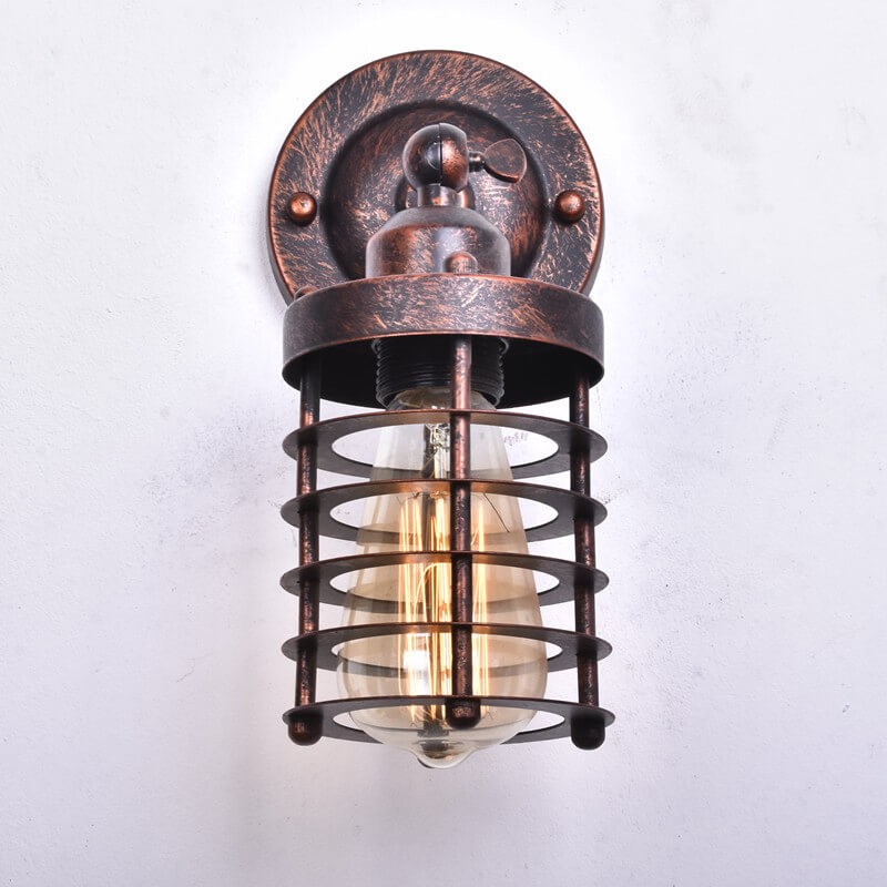 Northern Retro Industrial Wrought Iron Wall Sconce Lamp - 1-Light Fixture for Rustic Home Decor
