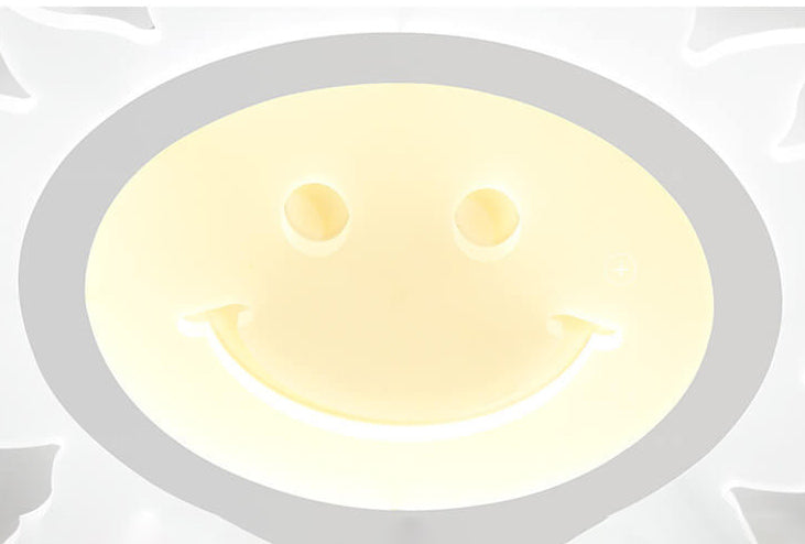 Creative Cartoon Smiley Sun LED Flush Mount Ceiling Light for Kids Room, Nursery, Playroom, Brighten Spaces, Fun Design, Energy-Efficient Lighting, Cute Sun Lamp, Decorative Ceiling Fixture, Childrens Room Decor, Unique Indoor Lighting Solutions