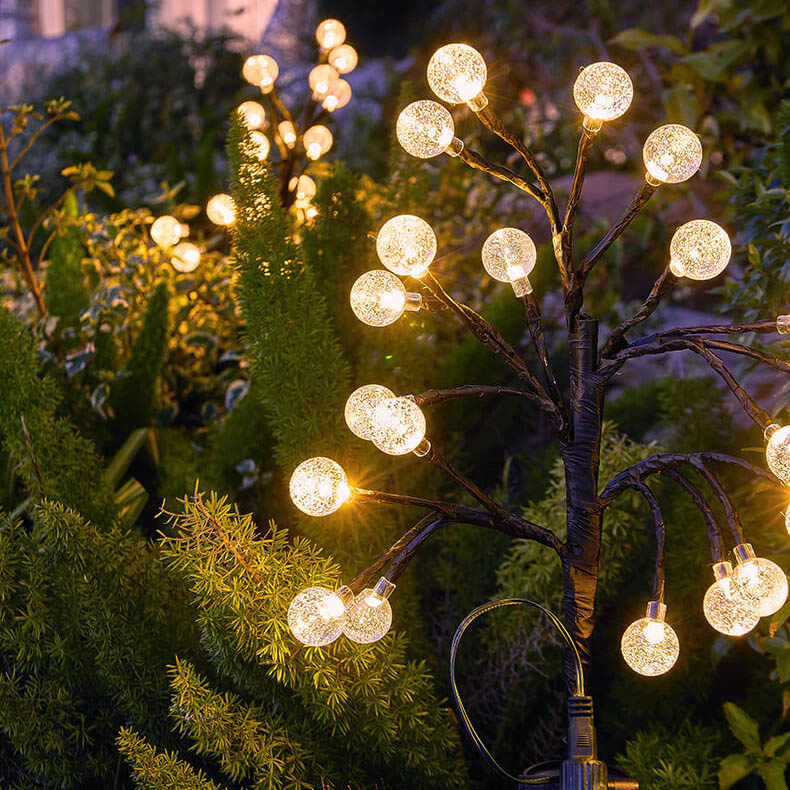 Solar Modern ABS Crystal Branch Outdoor LED Light - Decorative Ground Plug Design