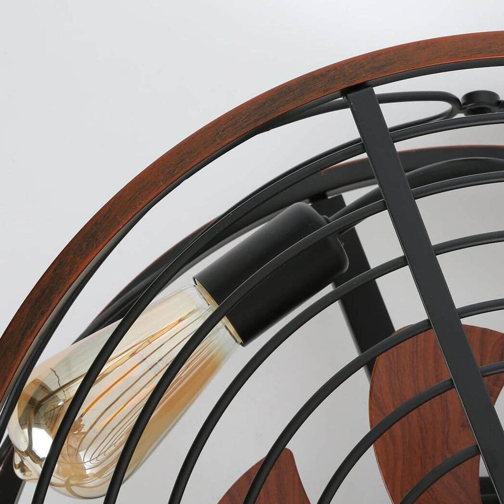 Nordic Wrought Iron 4-Light Flush Mount Ceiling Fan Light