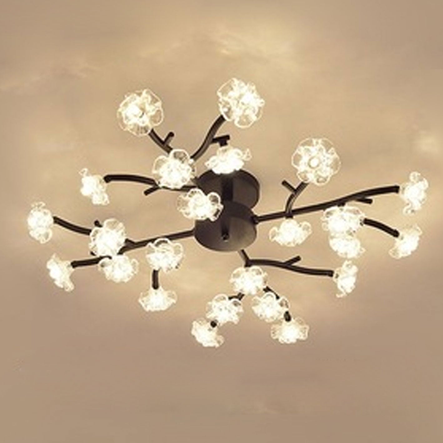 Nordic Creative Plum Blossom LED Semi-Flush Mount Ceiling Light