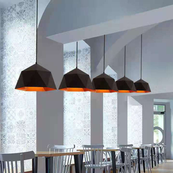 Modern Geometric Macaroon Iron Pendant Light 1-Light Lozenge Design
