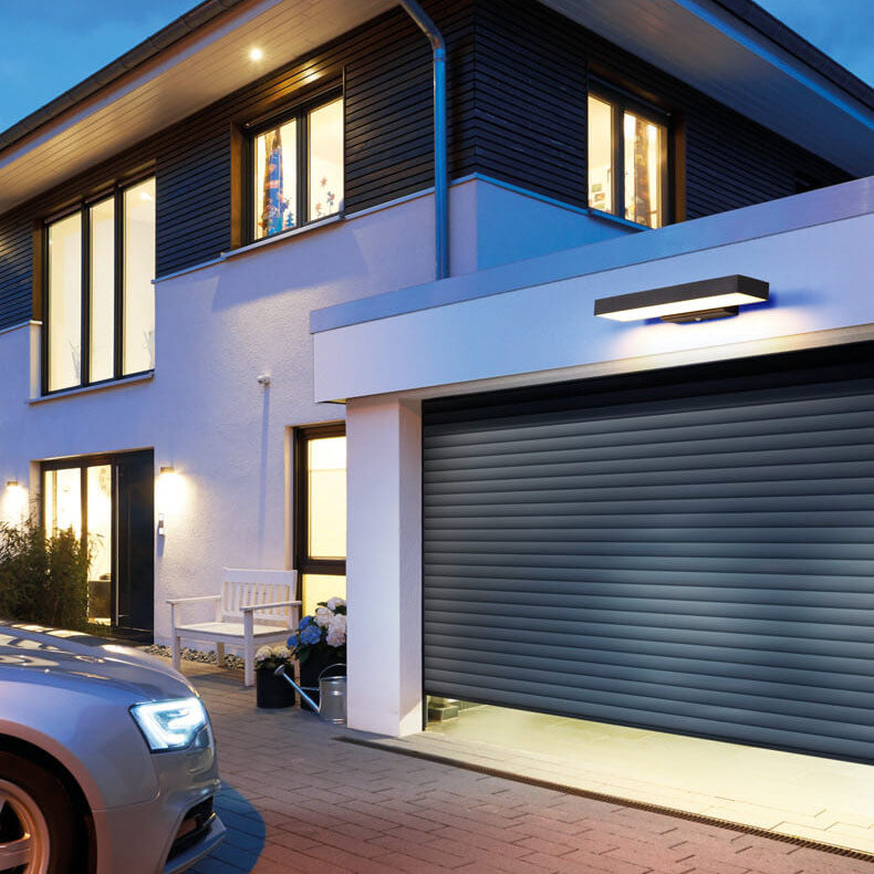 Modern Minimalist Waterproof LED Wall Sconce Lamp - Rectangular Flat Design, Outdoor Sensor Lighting